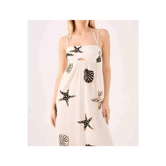 NEW DRESS TO cropped linen maxi dress in cream - Picture 4 of 4